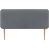 DHOME Testiera Imbottita Liscia Arrotondata in Similpelle con Gambe per Parete Acustica Testate Letto Fonoassorbenti Camera da Letto (Grigio, 140cm)
