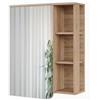 Vicco Mobile a specchio Karen, Sonoma/blu, 60 x 75 cm, con specchio e ripiani aperti per montaggio a parete
