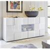 Web Convenienza Madia con 2 Ante e 2 Cassetti Made in Italy - Credenza Contenitore Collezione Dama per Soggiorno Cucina Ingresso Sala da Pranzo Mobile Design moderno originale Bianco Lucido