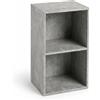 eacommerce Libreria Scaffale con Ripiani Moderna Salvaspazio Design Aperto in Legno Resistente Stabile Antiribaltamento Casa Ufficio (Cemento, 30x24x54H cm - 2 Ripiani)