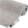 Beautissu Tappeto Bagno Assorbente Doccia 70x120 cm in Pelo Alto Grigio Chiaro - Tappetino Tappeti Bagno Moderni in Microfibra Antiscivolo BeauMare WR