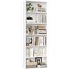 FirFurd Libreria Scaffale per Soggiorno, Libreria a 6 Ripiani,Scaffale Portaoggetti Porta Libri in Legno,Mobiletto Multiuso per Cucina, Ufficio, Studio 60x23,5x180cm (Bianco)