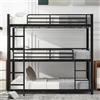 Soweiz Lettino 90 x 200 cm, struttura letto in metallo, letto a castello, letto a castello, letto a tre piani per bambini, ragazzi e adulti (nero)