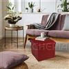 GBiancheria Pouf Contenitore Imbottito Pieghevole Ecopelle mis.31x31x31cm (Bordeaux)