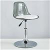 GAORUTO Set di Sgabelli da Bar, Sgabelli da Bar Girevoli con Schienale, Sgabelli da Bar Trasparenti Regolabili, Sedie da Bar per La Colazione da Cucina Moderne Senza Braccioli Grey,Short