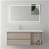 Mai & Mai Mobile Bagno Sospeso con Lavabo e Specchio, Marrone Chiaro, 120cm | Mobile da Bagno, Lavabo con Cassetti a Chiusura Soft-Close Include Specchio LED, Larghezza: 120cm