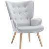 Vente-unique - Poltrona dritta 1 posto Vately - velluto - grigio