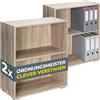 Casaria® 2x Libreria 77x60x28cm Legno 2 Ripiani Regolabile Capacità 150 kg Libri Ufficio Soggiorno Scaffale da Pavimento