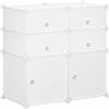 HOMCOM Armadio Scarpiera Salvaspazio, Scarpiera da Ingresso in Plastica, Armadio Modulare per Salotto e Ingressi, Scaffale Portascarpe, Multiuso 75x37x73cm, Bianco