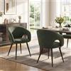 Ya-Home Set di 2 Sedie da Pranzo in Tessuto Sedie da Cucina con Schienale Diamantato Sedie da Salotto con Gambe in Metallo Sedie Imbottite per Sala da Pranzo/Soggiorno, Verde