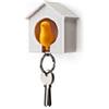 Generic Portachiavi da parete a forma di casetta degli uccelli, per amanti della casa dei passeri, con fischietto, per decorare la casa e il soggiorno (giallo)