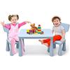 RELAX4LIFE Tavolino Bambini con 2 Sedie in PP Atossico, Max 50kg (BIu) | Montaggio Senza Attrezzi, Tavolo 54,5x76,5x49,5cm, Sedie con Schienale 36x35x66,5cm, Set per Bambini 1-7 Anni