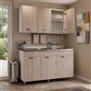 Linea Azzurra Sottolavello Cucina 120 Completo con Pensile 40, Colapiatto, Lavello e Miscelatore Mobile 3 Ante in Legno Made in Italy H85xL120xP50cm (Olmo, Vasca a Destra)
