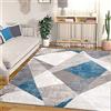 VIMODA Tappeto geometrico effetto marmo, moderno, grigio, blu, beige mélange, dimensioni: 200 x 280 cm