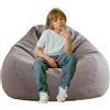 AD.CON Pouf con imbottitura ecologica, pouf, poltrona relax, cuscino per il pavimento, sacco di fagioli (70 x 80 x 50 cm, 120 L), colore grigio scuro