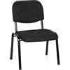 HJH Office conferenza visitatore XT 600 XL tessuto, sedile extra largo, ergonomica a quattro gambe, schienale, impilabile, fino a 150 kg (grigio)
