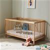 Kids Collective Letto per Bambini in legno di faggio naturale 60x120 cm e 70x140 cm | Rete regolabile in altezza, sbarre removibili | Dalla nascita fino a 3 anni | Prodotto in UE | naturale