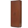 Liberoshopping Scarpiera armadio grande a 2 ante in legno con ripiani interni piedini e maniglie (Noce)