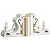Loberon Sami Coppia di reggilibri - Forma Ornamentale - Finitura Bianco Antico, Bianco Antico