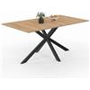 IDMarket - Tavolo da pranzo rettangolare ALIX per 8 persone con gambe a ragno nere e in legno 160 cm