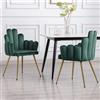 Ya-Home Set di 2 Sedie da Pranzo in Velluto Sedie da Cucina con Gambe in Metallo Dorato Sedie da Salotto Poltrona Imbottite per Sala da Pranzo/Ristorante, Verde