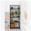 wi.sy Spazi Intelligenti WISY Scaffale Cucina Modulare, Nero, Metallo, 210x80x40 cm, 6 Ripiani, Design Industriale, Sistema Componibile per Arredamento
