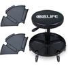 CCLIFE Sgabello da Officina Regolabile con Ruote in Altezza 380-500 mm 150 kg, con 2 parti in plastica nera, staccabili