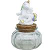 DLM_Bomboniere DLM9856 12 Barattoli in Vetro tondi con Tappi in Sughero da 100 ML Portaconfetti con Unicorno Portafortuna
