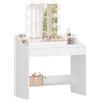 Hzuaneri 80cm Toeletta da Trucco con illuminazione a LED, Luminosità Regolabile, Tavolo da Trucco con Specchio, Toeletta con 2 Cassetti e 2 Scomparti Aperti, Moderno, Bianco DT39503X