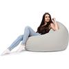 chilly pilley Pouf A Sacco Con Riempimento Di Perline In Eps Pouf Gigante A Sacco Per Interni Ed Esterni Multifunzionale Impermeabilie Per Bambini E Adulti Molti Colori (Argento, Ø 100 Cm)