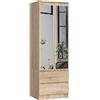 BDW - Armadio con specchio, 2 ante e 2 cassetti per camera da letto, soggiorno e corridoio, 180 x 60 x 51 cm (quercia Sonoma)