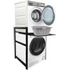QUICK STAR Mensola per lavatrice, 74 x 65 x 111 cm, con estrazione, colore nero