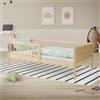 ML DESIGN modern living ML-Design Letto senza Materasso per Bambini e Bambine 80x160 cm Naturale Lettino Singolo in Legno Massiccio con Rete a Doghe e Protezione Anticaduta Letto per Giovani in Legno di Pino