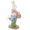NUVOLE DI STOFFA Statuina Coniglio con Cestino, Decoro Pasquale in Resina 7xh17 cm 2 Varianti (1pz) Maschio