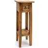 Spetebo Tavolino in mogano, con cassetto, 67 x 25 cm, naturale, vintage, in legno, per telefono, per fiori, per telefono, decorazione floreale