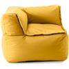 Lumaland - Pouf lounge modulare ad angolo, per interni e giardino, per interni ed esterni, sedia ad angolo impermeabile, facile da estendere, 81 x 81 x 70 cm, color giallo senape
