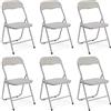 Marvin Set Di 6 Sedie Pieghevoli Con Struttura In Ferro Imbottite Salvaspazio Per Giardino Campeggio Sala Riunioni Eventi Cucina (Tortora)