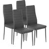 GOKHOMX Set 4 sedie Grigie Sala da Pranzo Sedie Cucina Moderne con Schienale Alto Sedie Soggiorno Per Arredo Sala da Pranzo,Cucina e Ufficio,Gambe in Metallo,Grigio