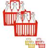 PALUPLUS Set 12 Bottiglie in Vetro da 1 Litro con 2 Cestelli Portabottiglie, Bottiglia Vintage Costolata, Porta bottiglie in Plastica a 6 Scomparti con manico per trasporto -8636/8689-11,7 (Rosso)