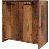 Vicco Mobile sottolavabo per bagno Kiko, Rovere rustico, 58 x 60 cm, con ritaglio per sifone e spazio di stoccaggio per l'organizzazione del bagno