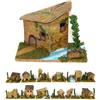 TrAdE Shop Traesio Set 12 Casette per PRESEPE Napoletano Natale CASA PRESEPIO in Sughero 6X8X5CM