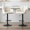 Ya-Home Sgabelli Cucina in Velluto Set di 2 Sgabelli da Bar, Beige | Sgabello da Bar Sgabello in velluto Sgabelli cucina con Struttura in Metallo