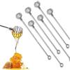 Generic 6 Pezzi, Cucchiai Dosamiele, spargimiele da 21,5 cm, cucchiaini per Miele,melassa,sciroppo, Cioccolato, marmellata in Acciaio Resistente,Color Argento