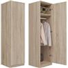 BDW SD-50 - Armadio 50 x 50 x 180 cm, 4 ripiani, ideale per una camera da letto, corridoio, cameretta dei bambini o ufficio, appendiabiti (rovere Sonoma)
