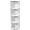 TuliperMood Libreria girevole a 4 livelli, a 360°, con 16 scomparti, colore bianco, per libri e decorazioni in soggiorno, camera da letto, cameretta dei bambini, ufficio, 40 x 40 x 115,5 cm