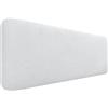 DHOME Testiera Imbottita Liscia Arrotondata in Tessuto Aqualine per Parete Acustica Testate Letto Fonoassorbenti Camera da Letto (Bianco, 145cm)