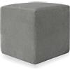 Deshome - Pouf poggiapiedi divano 43x43x44 cm stoffa idrorepellente effetto velluto: Pouf design moderno divano soggiorno camera da letto Puff poggiapiedi Pouffe salotto Demetra Grigio scuro