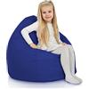 Italpouf Poltrona Sacco L Bambini, Interno ed Esterno, Riempimento Perle Polistirolo, Sfoderabile, Impermeabile, Certificato, Blu Scuro, 90x77 cm
