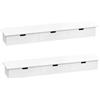 WOLTU Set di 2 Mensola da Muro con 3 Cassetti Anticaduta, Comodino Sospeso per Camera da Letto, Mensola da Parete per Cucina, Soggiorno, Corridoio, Maniglie Scavate, Bianca, 93,5x15x10cm, RG9519ws-2