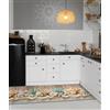 LARA MORADA - Tappeto Cucina, Passatoia Antiscivolo Lavabile in PVC, Tappeto Cucina, Stampa Digitale HD Made in Italy Dis Conchiglia 50x200 cm
